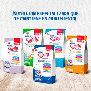 LECHE EN POLVO DESCREMADA NESTLÉ 500 GR 2 UN BOLSA SVELTY MOVE+ COLÁGENO SIN LACTOSA - 4
