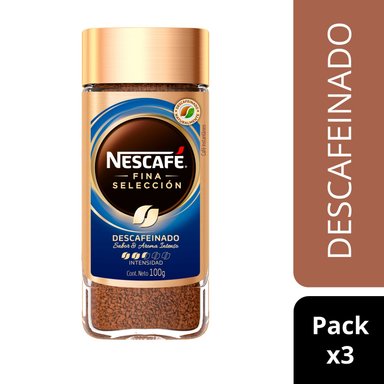 PACK CAFE NESCAFE 100 GR 3 UN CAFÉ NESCAFÉ FINA SELECCIÓN DECAF - 1