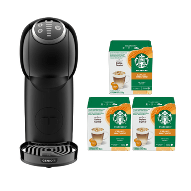 CAFETERA GENIO S PLUS + CÁPSULAS DE CAFÉ STARBUCKS CARAMEL MACCHIATO X3 CAJAS - 1