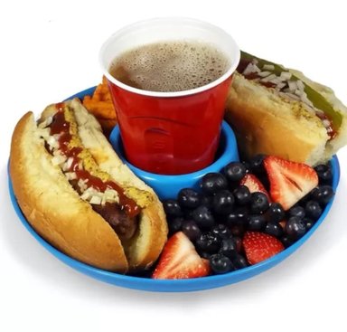 PLATO REDONDO COMIDA BEBIDA SNACK BOTANAS PLASTICO - 2