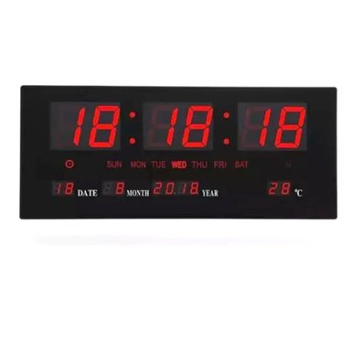 RELOJ DIGITAL DE PARED LED FECHA Y TEMPERATURA TECNOLAB TL151 - 1