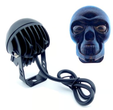 NEBLINERO LED MOTO CALAVERA DUO COLOR AMBAR-BLANCO - 2