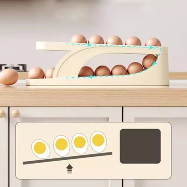 PACK 02 DISPENSADOR ORGANIZADOR DE HUEVOS RODANTES PARA REFRIGERADOR - 3