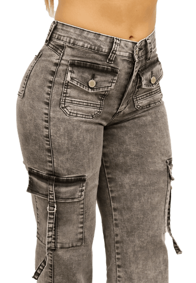 JEANS CARGO GRIS MUJER JE3743GC - 3