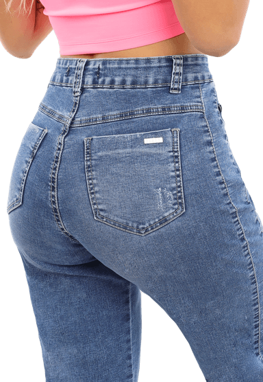 JEANS RECTO CELESTE MUJER - 5