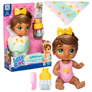 MUÑECA BABY ALIVE BURBUJAS RELAJANTES SOPHIA SPARKLE CABELLO CASTAÑO - 3