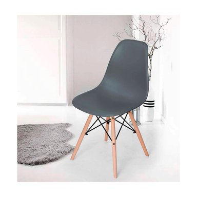 SILLA ESTILO EAMES SILVER 4 UNIDADES - 6