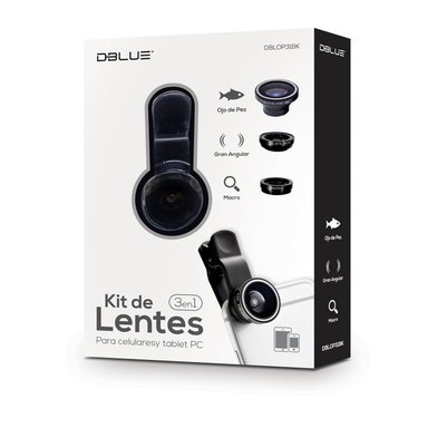 KIT DE LENTES DBLUE 3 EN 1 OJO DE PEZ PARA CAMARA DE CELULAR - 2