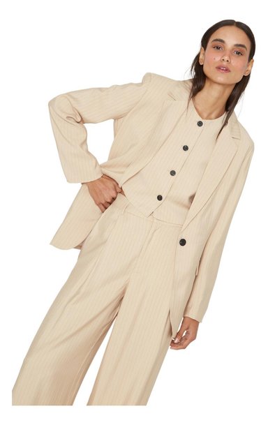 BLAZER MUJER JACINTA TIENDA CRUDO OXFORD RAYAS - 2