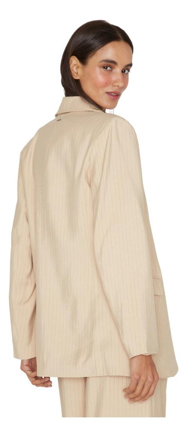 BLAZER MUJER JACINTA TIENDA CRUDO OXFORD RAYAS - 4