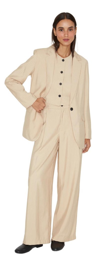 BLAZER MUJER JACINTA TIENDA CRUDO OXFORD RAYAS - 5