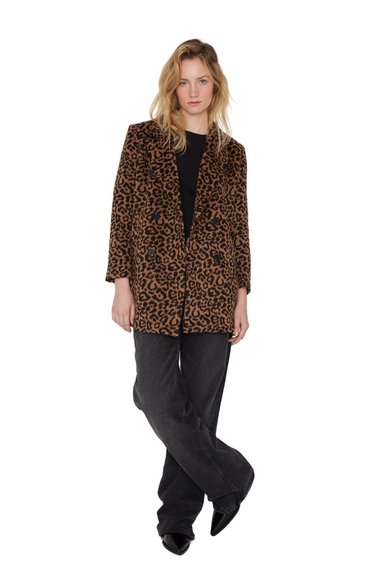 ABRIGO GRACIA ANIMAL PRINT CAMEL JACINTA TIENDA - 2