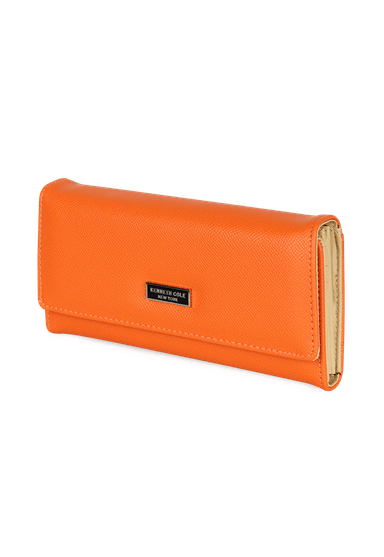 BILLETERA MUJER FLAP-BESSIE ORANGE KENNETH COLE - 3