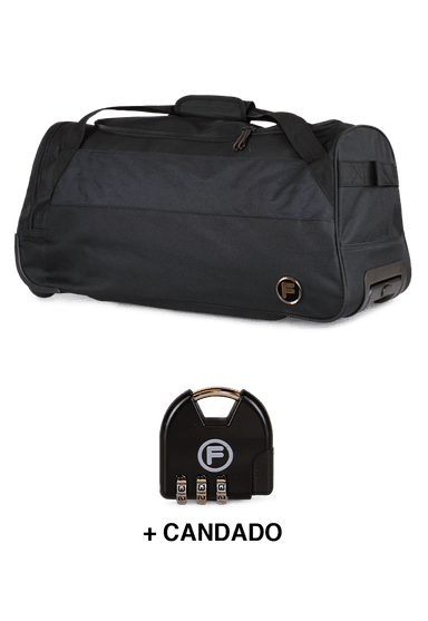 BOLSO DE VIAJE CON RUEDAS KROSS M 89 LTS NEGRO + CANDADO F - 2