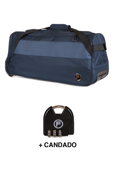 BOLSO DE VIAJE CON RUEDAS KROSS M 89 LTS AZUL + CANDADO F - 2