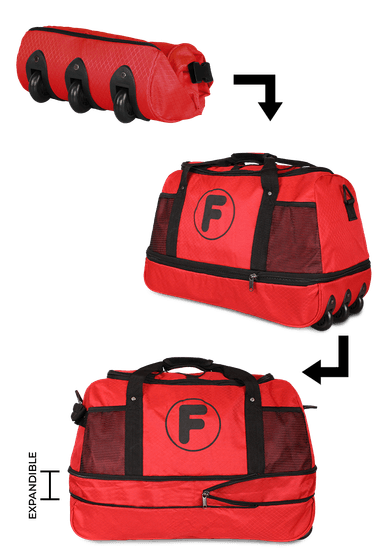 BOLSO TIPO MOCHILA CON RUEDAS GOLIAT ROJO F LA MALETA DE CHILE - 8