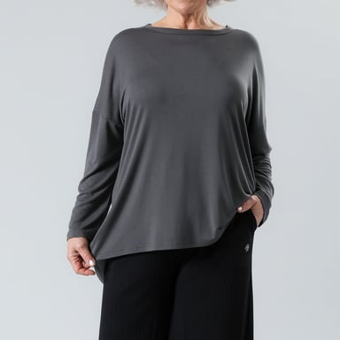 POLERA MANGA LARGA MUJER PLATEADO - 1