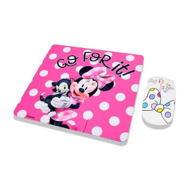 KIT MOUSE INALAMBRICO DISNEY Y MOUSE PAD MINNIE - 2
