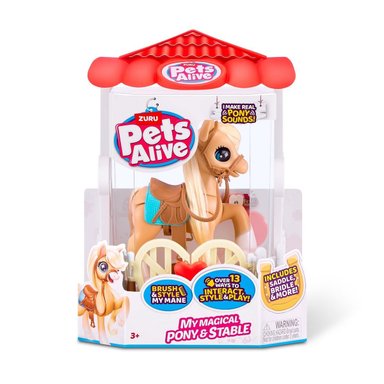 PELUCHE PONY MAGICO PETS ALIVE CON ESTABLO Y ACCESORIOS - 3