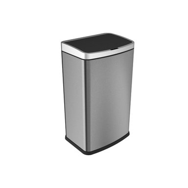 BASURERO METALICO ACERO INOXIDABLE 30L CON SENSOR - 1