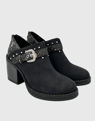 BOTIN PARA MUJER CON TACO Y HEBILLA CAMPERA NEGRO DANICOLLE - 3