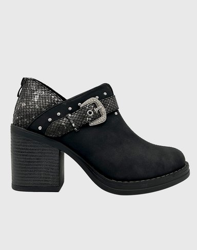 BOTIN PARA MUJER CON TACO Y HEBILLA CAMPERA NEGRO DANICOLLE - 4