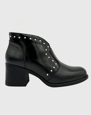 BOTIN PARA MUJER CON TACO MEDIO CHAROL NEGRO - 1