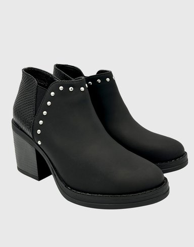 BOTIN PARA MUJER CON TACO CLASICO NEGRO - 3