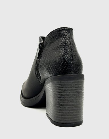 BOTIN PARA MUJER CON TACO CLASICO NEGRO - 4