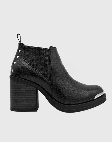 BOTIN PARA MUJER ELASTICADO CON TACO NEGRO - 5