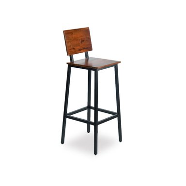 SILLA BAR NECTAR MADERA MANGO Y METAL CAFE - 1