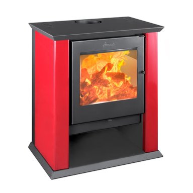 ESTUFA A LEÑA AMESTI CLASSIC 500 ROJO ITALIANO - 1