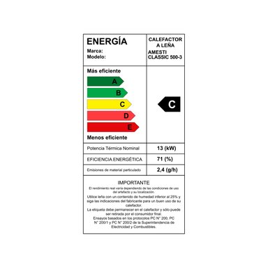 ESTUFA A LEÑA AMESTI CLASSIC 500 ROJO ITALIANO - 8