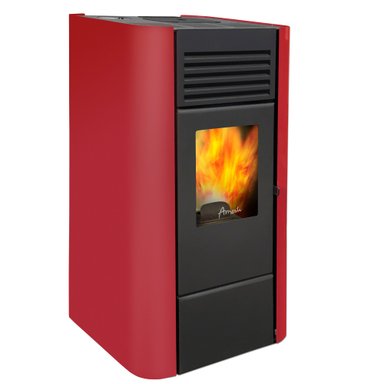 ESTUFA PELLET AMESTI MODELO MILANO ROJO - 1