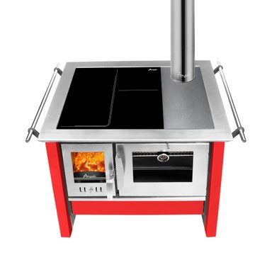 COCINA A LEÑA AMESTI 3 PLATOS ALLEGRA VITROX COMB LENTA ROJA - 2