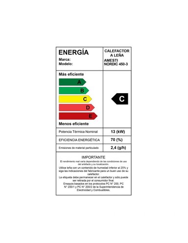 CALEFACTOR A LEÑA AMESTI NORDIC 450 - 2