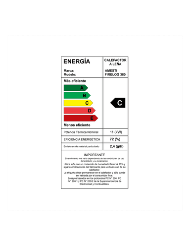 ESTUFA A LEÑA FIRELOG 380 AMESTI - 8