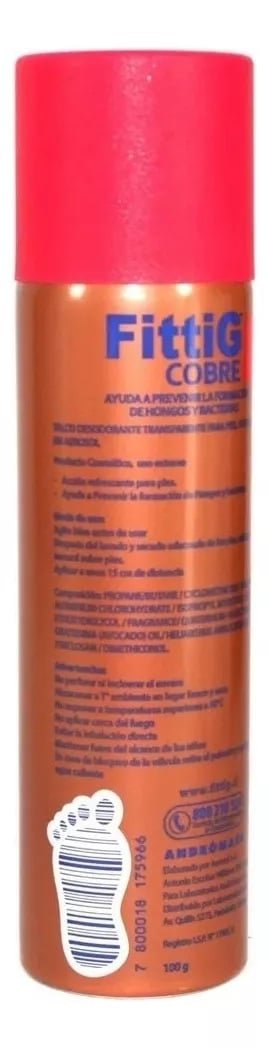 TALCO FITTIG DESODORANTE SPRAY COBRE 100G - 2