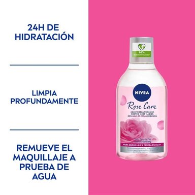 AGUA MICELAR ROSTRO NIVEA 400 ML BIFÁSICA ROSE CARE - 2