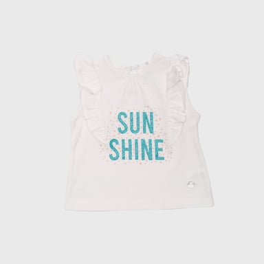 POLERA MANGA CORTA BEBE NIÑA CRUDO PILLIN - 1