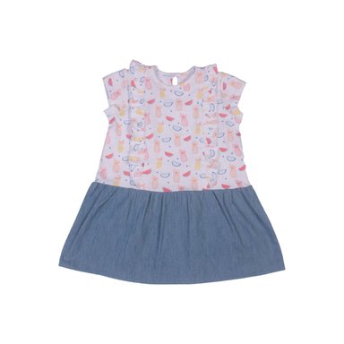 VESTIDO ALGODON NIÑA PILLIN CELESTE PVW753CEL BEBE - 1