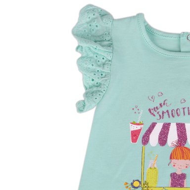 POLERA MANGA CORTA NIÑA PILLÍN PVY639-23CAL BEBE TURQUESA - 2