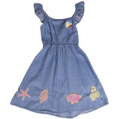 VESTIDO ALGODON NIÑA PILLIN CELESTE PVY727-23CEL - 1