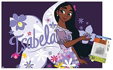 DISNEY ENCANTO - PÓSTER DE PARED DE ISABELA CON ALFILERES DE EMPUJE - 1