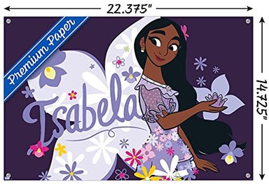 DISNEY ENCANTO - PÓSTER DE PARED DE ISABELA CON ALFILERES DE EMPUJE - 3