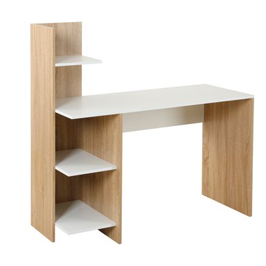 ESCRITORIO CON LIBRERO TOP LIVING MAPLE NÓRDICO ESTANTES - 1