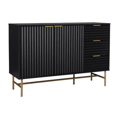 APARADOR BUFFET NEGRO DORADO TOP LIVING BROOKLYN VAJILLERO - 1