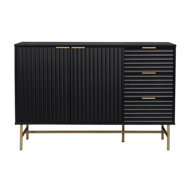 APARADOR BUFFET NEGRO DORADO TOP LIVING BROOKLYN VAJILLERO - 7