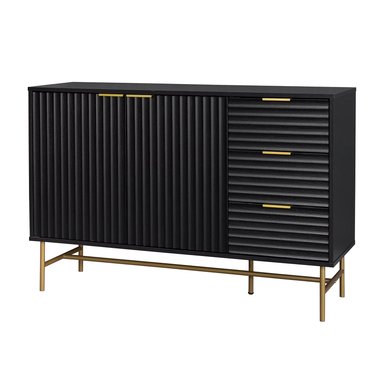APARADOR BUFFET NEGRO DORADO TOP LIVING BROOKLYN VAJILLERO - 8