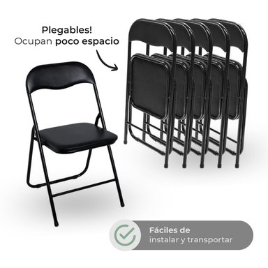 SET X6 SILLAS PLEGABLES KANO LIVIANAS Y PORTÁTILES EVENTOS - 5
